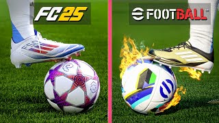 EA FC 25 vs eFootball 2025  Graphics amp Details Comparison [upl. by Atiram672]