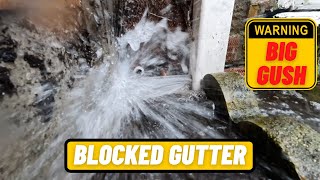 Gutter Cleaning  Downpipe Unblocking  BIG BLOCKAGE [upl. by Ekud]