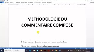 Méthode COMMENTAIRE COMPOSÉ  L’INTRODUCTION  Sujet de type 2 [upl. by Asik134]