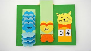 Waterfall calendar  How to make a calendar  DIY Wall calendar  Easy paper crafts [upl. by Garaway]