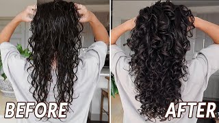 CURLY HAIR ROUTINE  2C  3A wavy curls [upl. by Maurene392]