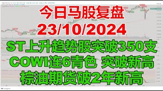 今日马股复盘 23102024 ，ST上升趋势股突破350支 COWI连6青色 突破新高 [upl. by Cantlon]