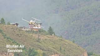 Gulfstream G450 Landing at Paro International Airport from 1 5 [upl. by Halyk]