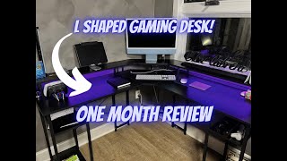 One Month Review of the Coleshome L Shaped Gaming Desk [upl. by Nylodnarb288]