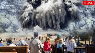 Terrifying 2nd Explosion of a Giant Geyser in Yellowstone Park shocked Tourists [upl. by Nomad]