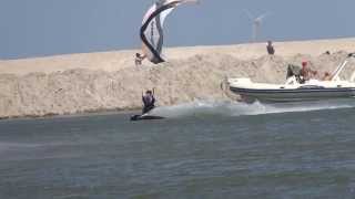 Kitesurfen op IJburg Centrumeiland Amsterdam [upl. by Haggai]