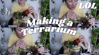 attempting to make a terrarium for my new begonia lol [upl. by Klement]