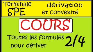 Spécialité Terminale MathCOURSDérivation Convexité 2 sur 4 COMPOSITION TOUTES LES FORMULES [upl. by Engelbert961]