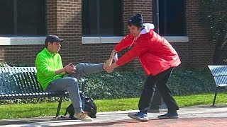 Stealing Peoples Shoes Prank Part 2 [upl. by Ahsaek]