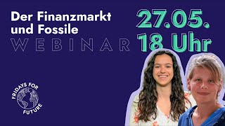 Der Finanzmarkt und Fossile  urgewald  Fridays For Future Webinar [upl. by Eilyw]