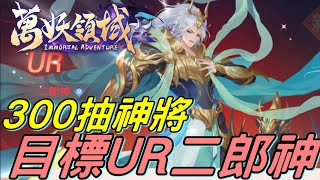 《開局心得》瘋狂300抽 目標仙界UR神將二郎神 強力隊伍集合  萬妖領域 [upl. by Llesirg]