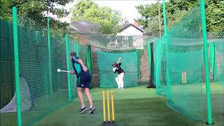 Facing Side arm 70MPH 2018 Cricket batting Nets Practice ECB Premier league Batsmen [upl. by Jessalin]