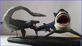 MEGALODÓN VS MOSASAURUS WITH CLAY [upl. by Yzmar505]