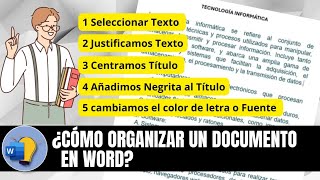 ¿Cómo organizar un documento en Word [upl. by Ciaphus633]