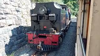 WHR Garratt engine 87 coming past at Caernarfon Station Saturday 2482024 [upl. by Eirlav]