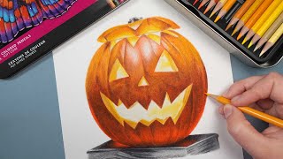 How To Draw a Pumpkin  Prismacolor Colored Pencils Tutorial [upl. by Navada389]