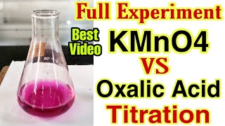 Titration Oxalic Acid Vs KMnO4 in Hindi  Full Experiment with Calculations  Chemistry Practical [upl. by Eesac677]