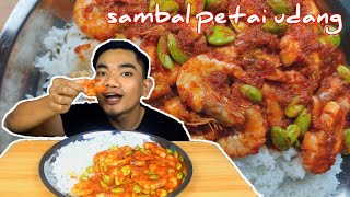 MUKBANG 1KG UDANG MASAK SAMBAL PETAI mukbang malaysia [upl. by Yorgerg]