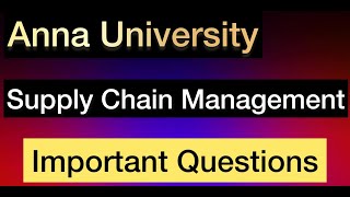 Supply Chain Management  Important Questions  Anna University  Tamil [upl. by Pollux]