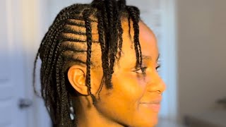 Simple and easy natural hairstyle Twist and freehand stylesLearnRosie [upl. by Giarc657]