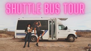 UNBELIEVABLE DIY Shuttle Bus Camper Conversion  BUS TOUR [upl. by Belanger]