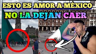 SOLDADOS Y CIVILES MEXICANOS evitan caer LA BANDERA reacción es MUY emocionante ver EL PATRIOTISMO [upl. by Etteroma]