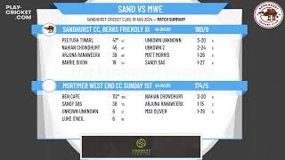 Sandhurst CC Berks Friendly XI v Mortimer West End CC Sunday 1st XI [upl. by Nottnerb]