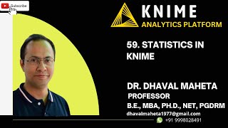 59 Statistics Operator in KNIME  Dr Dhaval Maheta [upl. by Gauldin]