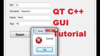 QT C GUI Tutorial 14 How to Save data in SqLite database with pushbutton [upl. by Ifen]