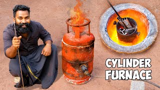 Making Metal Melting Furnace at Home  ഗ്യാസ് സിലിണ്ടർ മുറിച് ഫർനസ് ഉണ്ടാക്കി  M4 Tech [upl. by Nelleh]