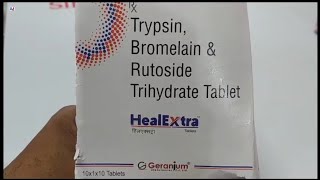 HealExtra Tablet  Trypsin Bromelain amp Rutoside Trihydrate Tablets  HealExtra Tablet Uses Benefits [upl. by Esch975]