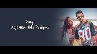 Aaja meri bike pe lyrics [upl. by Angadresma778]