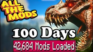 Ark 100 Days with EVERY dino mod installed [upl. by Aikkin]