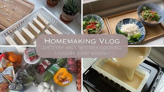 Homemaking Vlog  What I cook for Dinner  Grocery Haul  Restock amp Food Prep  DIY Laundry Soap [upl. by Gorski]