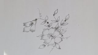 wow😲 very beautiful flower drawingflowers drawing design with pencil✏️Flowers artUKarts786 [upl. by Deborath254]