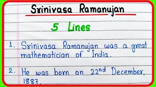 Srinivasa Ramanujan essay 5 lines  National Mathematics Day speech [upl. by Lenoyl336]