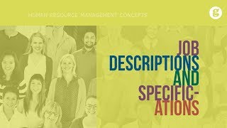 Job Descriptions and Specifications [upl. by Bev]