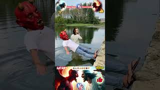 Jesus vs Satan ：Finally I was dragged down😁😁😁❌✅🙏👍❤😀 jesus shorts [upl. by Annovahs]