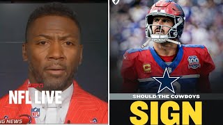 NFL LIVE  Cowboys need to lock in Daniel Jones right away  Ryan Clark on Giants cutting QB Daniel [upl. by Eciruam612]