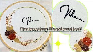 Beautiful embroidery Handkerchief  Embroidery Rumal embroidery embroiderydesign diy handmade [upl. by Haig]