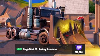 How to Complete Destroy Structures Milestone 170000 XP  Fortnite [upl. by Wyne]