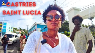 Castries Capital City  Saint Lucia  Nostalgic Central Market  Authentic Morning Street Vibe VLOG [upl. by Edwine]