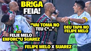 TRETA FELIPE MELO ENF0RCA SUAREZ E TOMA TAPÃƒ0 DE URUGUAIO APÃ“S SAREM NA MÃƒ0 NO FLUMINENSE X GRÃŠMIO [upl. by Anibla340]