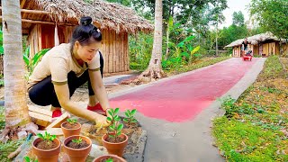 How To Concrete Road Strip Decorative Paint For Concrete Road  Building My Farm [upl. by Steward790]