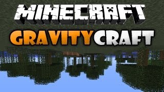 Minecraft GravityCraft mod  UPSIDE DOWN WORLD [upl. by Aicatsan531]