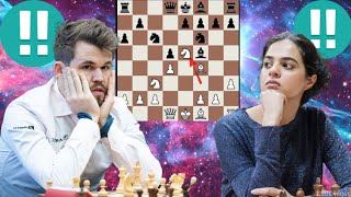 Famous Tania Sachdev vs Magnus Carlsen 130 [upl. by Elinet]