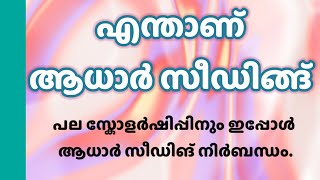 Aadhaar seeding  What is aadhaar seeding in malayalam [upl. by Aihsenek]