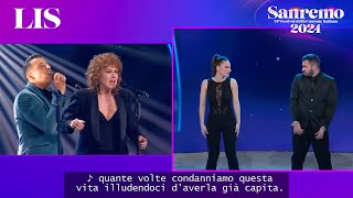 LIS Sanremo 2024  Fiorella Mannoia con Gabbani canta ‘Che sia benedetta’‘Occidentalis karma [upl. by Grania]