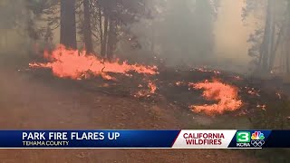 Park Fire flares up forcing new evacuations in Tehama County [upl. by Olen]