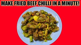 MAKE FRIED BEEF CHILLI IN A MINUTE  DRY BEEF CHILLI RECIPE RESTAURANT STYLE DR ASMA shorts [upl. by Allicirp121]